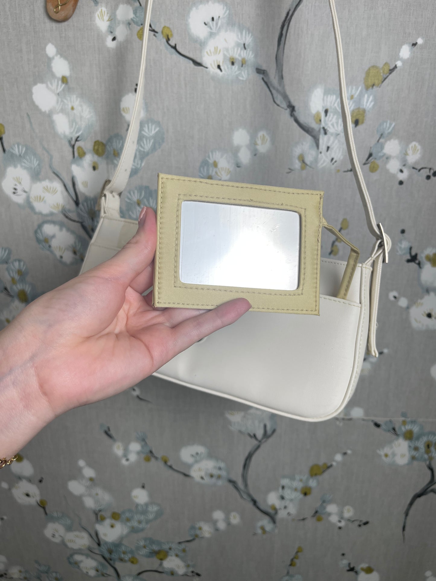 Vintage Inspired White Rose Sling Purse