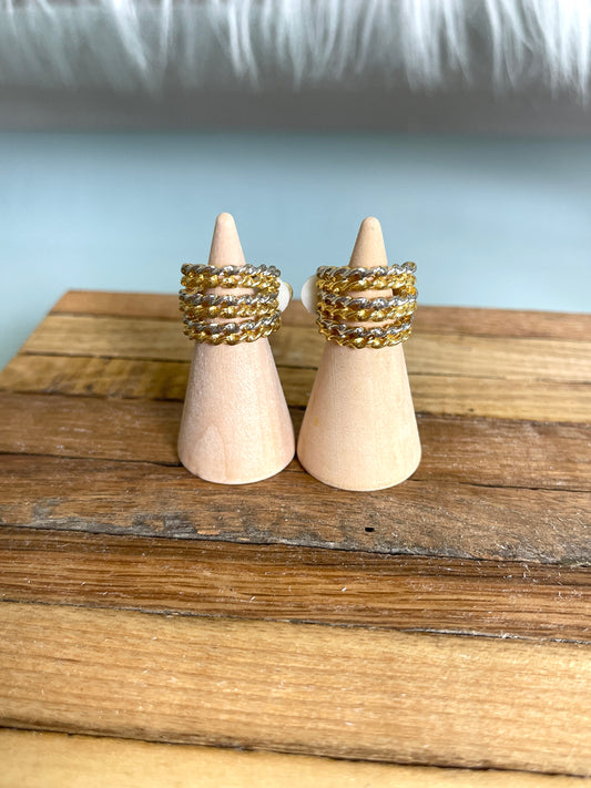 NWT Vintage Gold and Silver Clip on Earrings