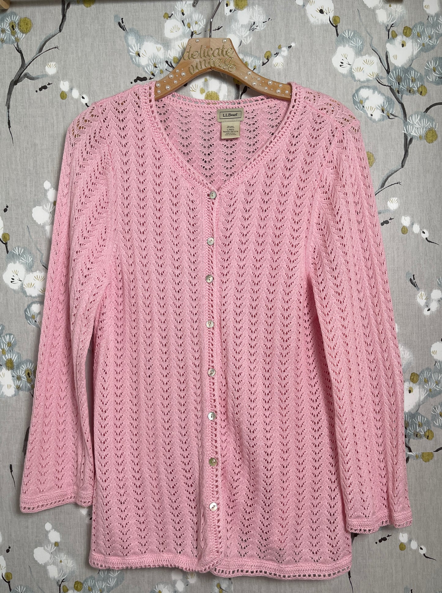 Vintage Pink Lace Cardigan