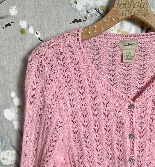 Vintage Pink Lace Cardigan