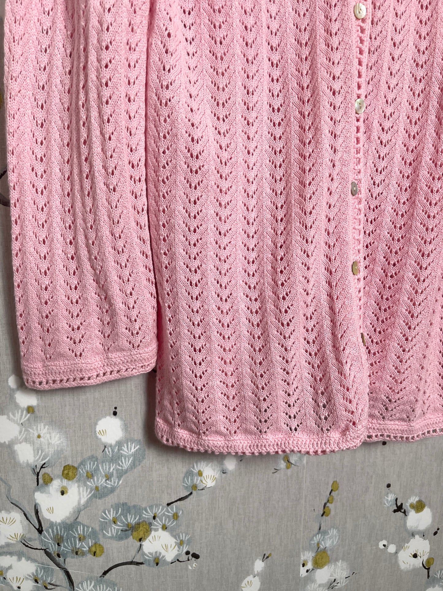 Vintage Pink Lace Cardigan