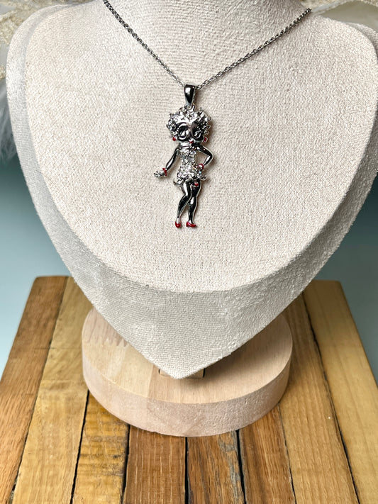 NWT Betty Boop Silver Necklace