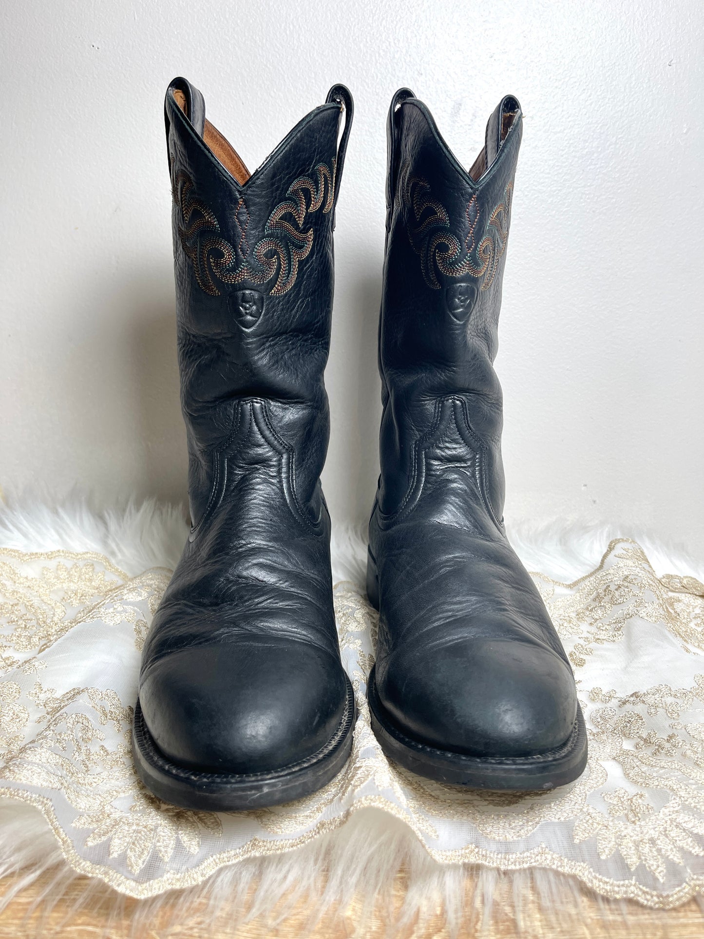 Black Leather Ariat Cowgirl boots